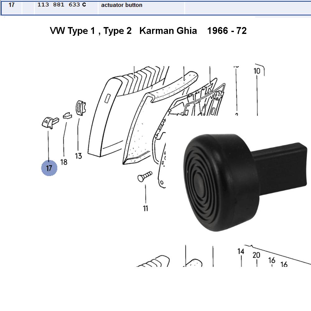 Lai Kam Wah Sdn. Bhd. Specialist in VW Aircooled Parts - 113881633C - Seat Knob