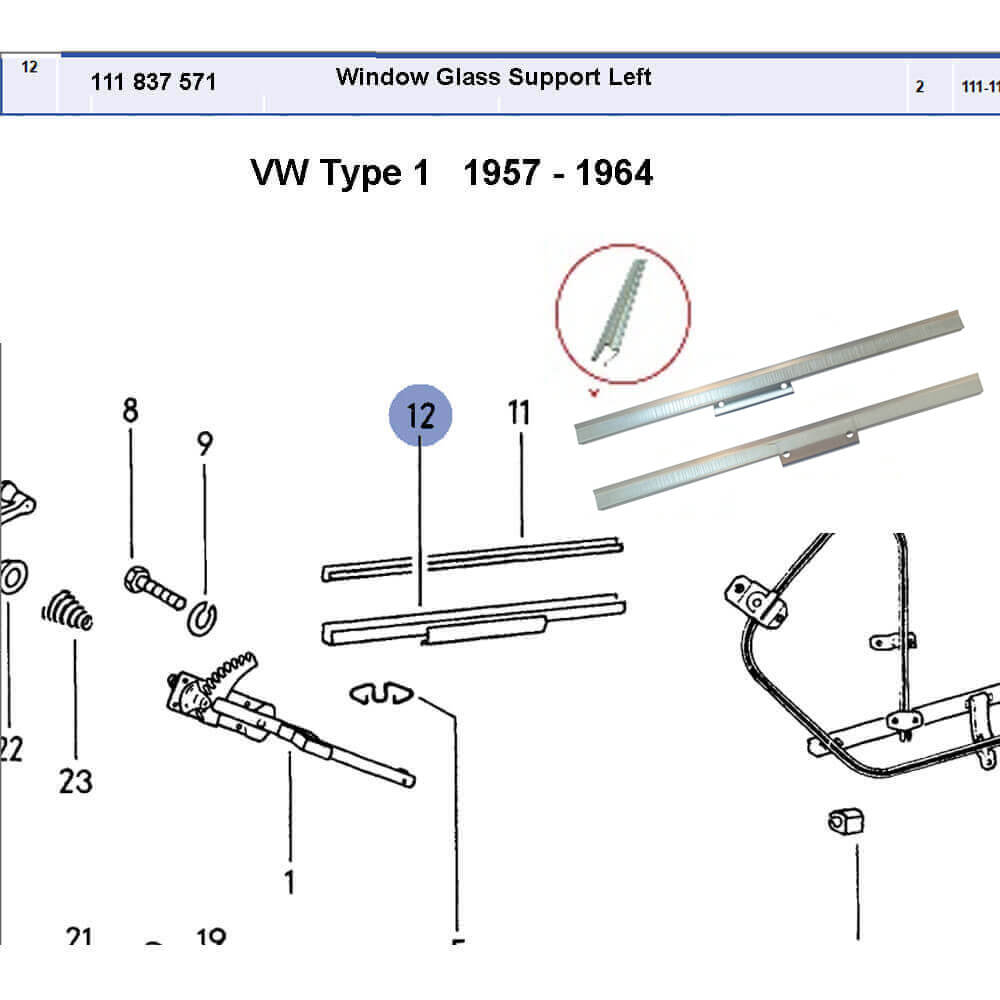 Lai Kam Wah Sdn. Bhd. Specialist in VW Aircooled Parts - 111837571 - Window Lift Channel