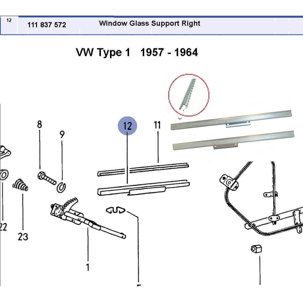 Lai Kam Wah Sdn. Bhd. Specialist in VW Aircooled Parts - 111837572 - Window Lift Channel