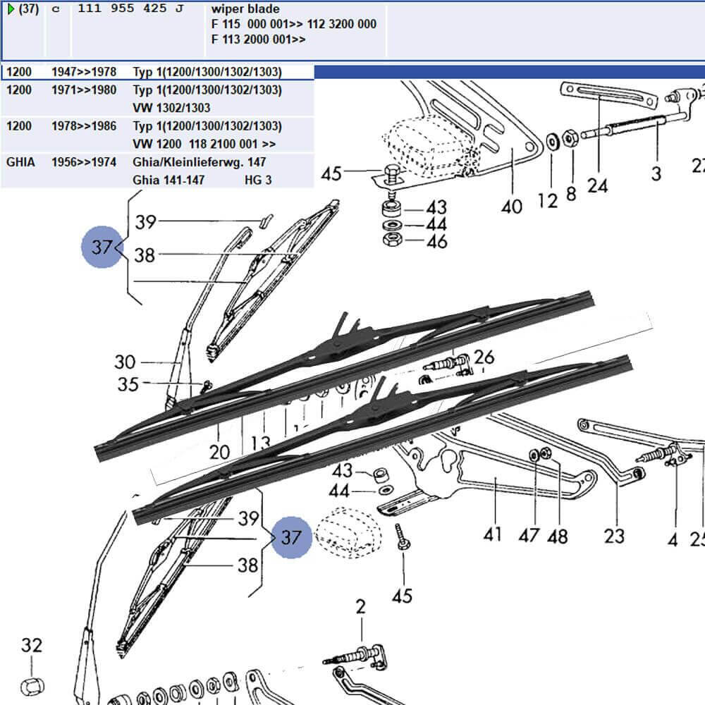 Lai Kam Wah Sdn. Bhd. Specialist in VW Aircooled Parts - 111955425J - Wiper Blade