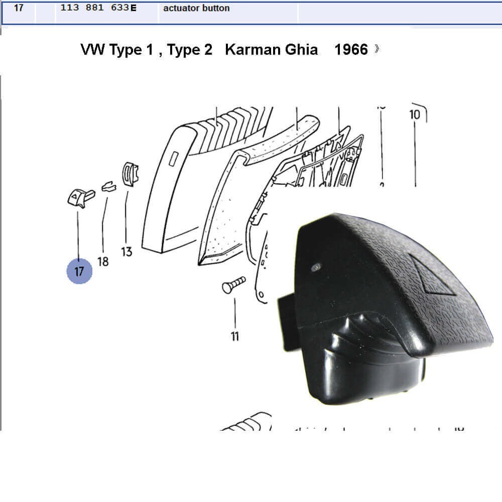 Lai Kam Wah Sdn. Bhd. Specialist in VW Aircooled Parts - 113881633E - Seat Knob