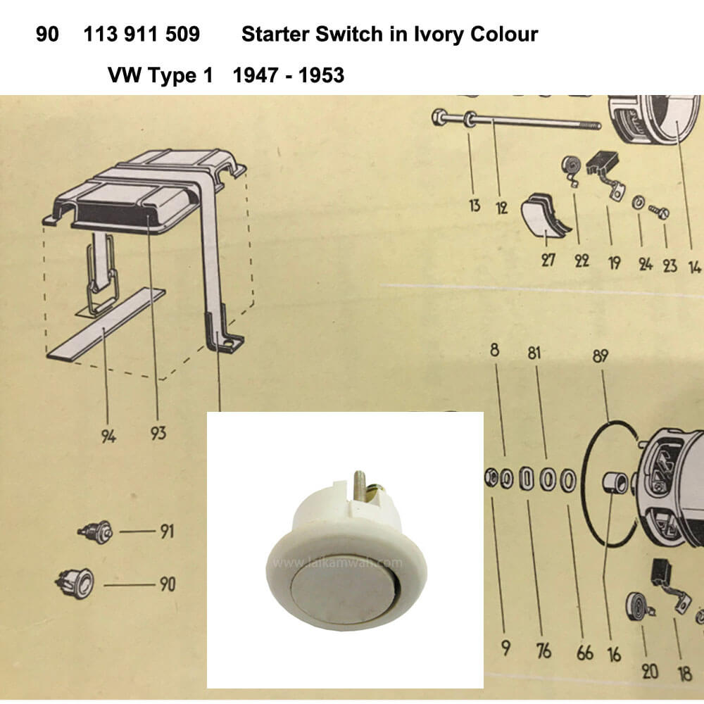 Lai Kam Wah Sdn. Bhd. Specialist in VW Aircooled Parts - 113911509 - Starter Switch