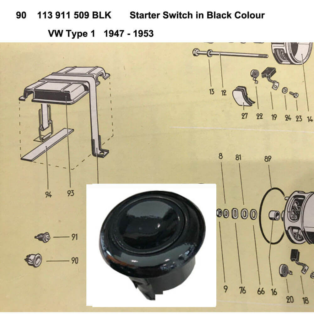 Lai Kam Wah Sdn. Bhd. Specialist in VW Aircooled Parts - 113911509-BLK - Starter Switch