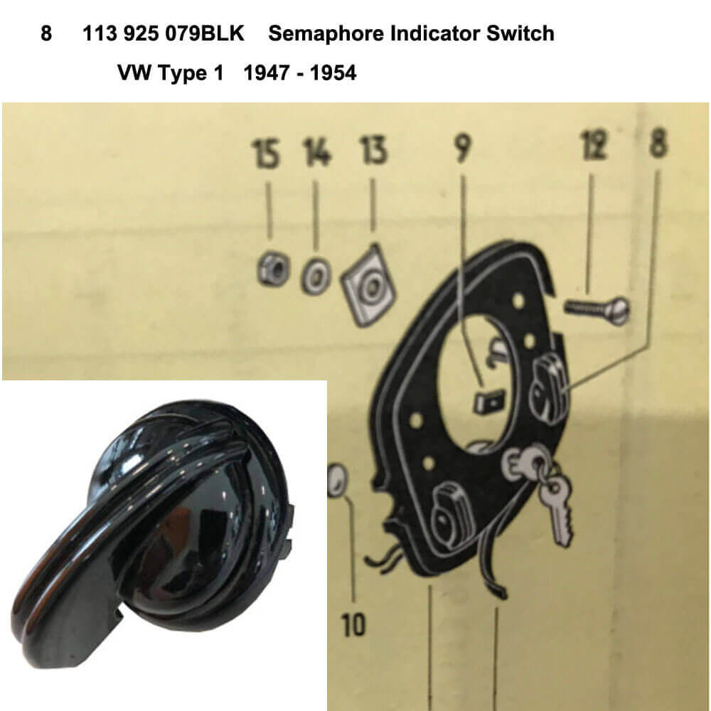 Lai Kam Wah Sdn. Bhd. Specialist in VW Aircooled Parts - 113925079-BLK - Turn Signal Switch