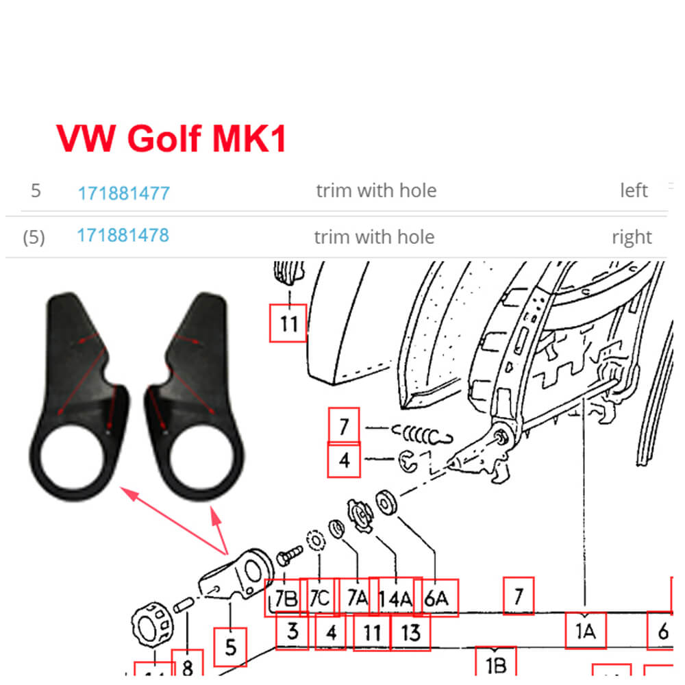 Lai Kam Wah Sdn. Bhd. Specialist in VW Aircooled Parts - 171881478 - Seat Hinge Cover with Hole