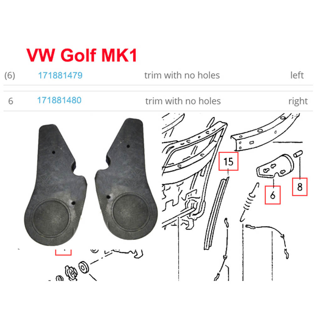 Lai Kam Wah Sdn. Bhd. Specialist in VW Aircooled Parts - 171881480 - Seat Hinge Cover without Hole