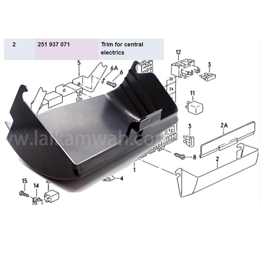 Lai Kam Wah Sdn. Bhd. Specialist in VW Aircooled Parts - 251937071-90V - Fuse Box Cover - Brown