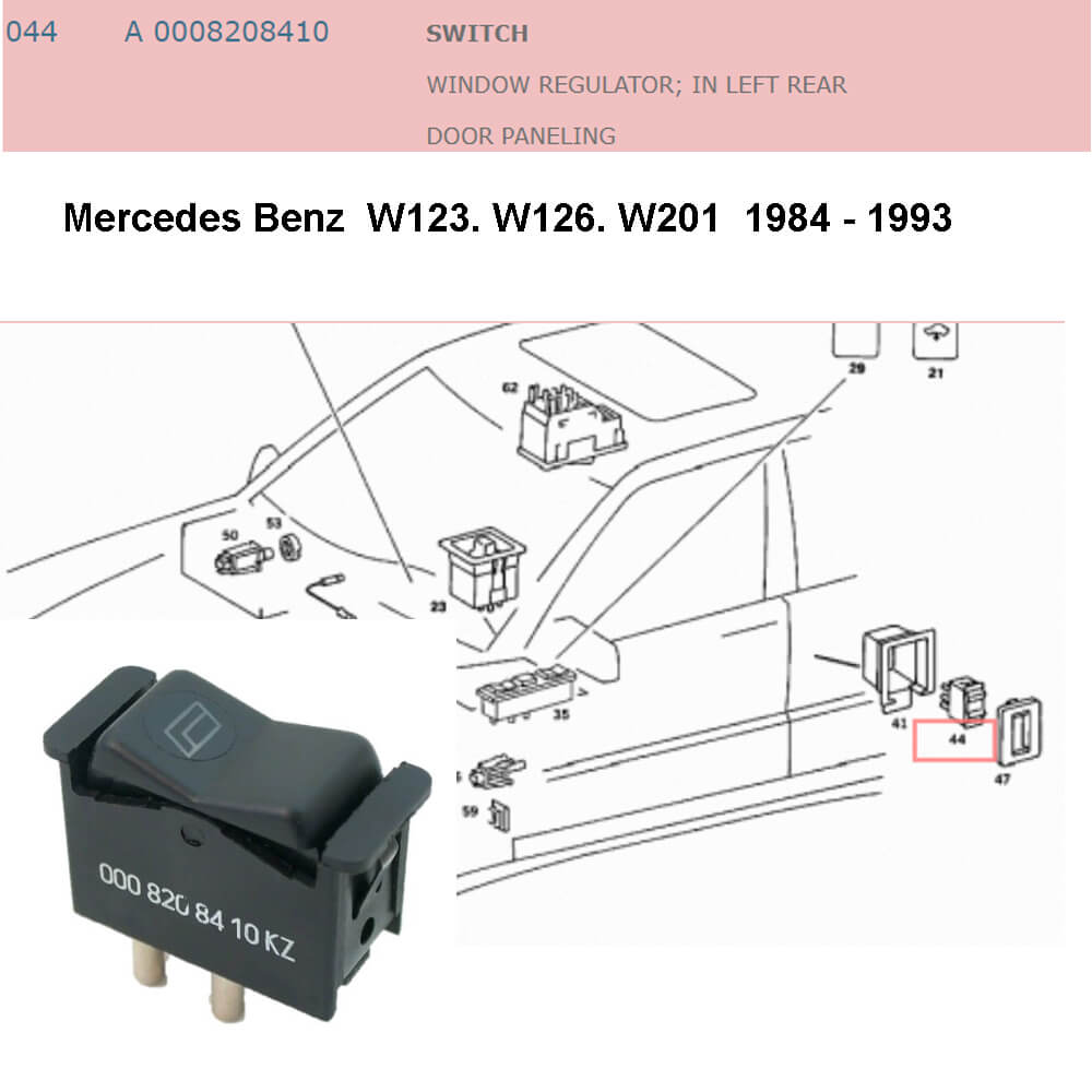 Lai Kam Wah Sdn. Bhd. Specialist in VW Aircooled Parts - 0008208410 - Door Window Switch