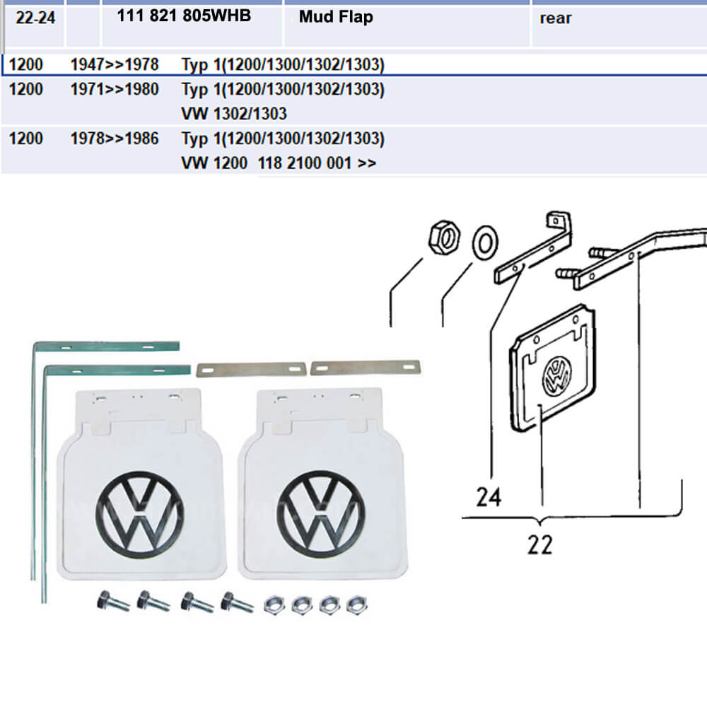 Lai Kam Wah Sdn. Bhd. Specialist in VW Aircooled Parts - 111821805WHB - Mud flap
