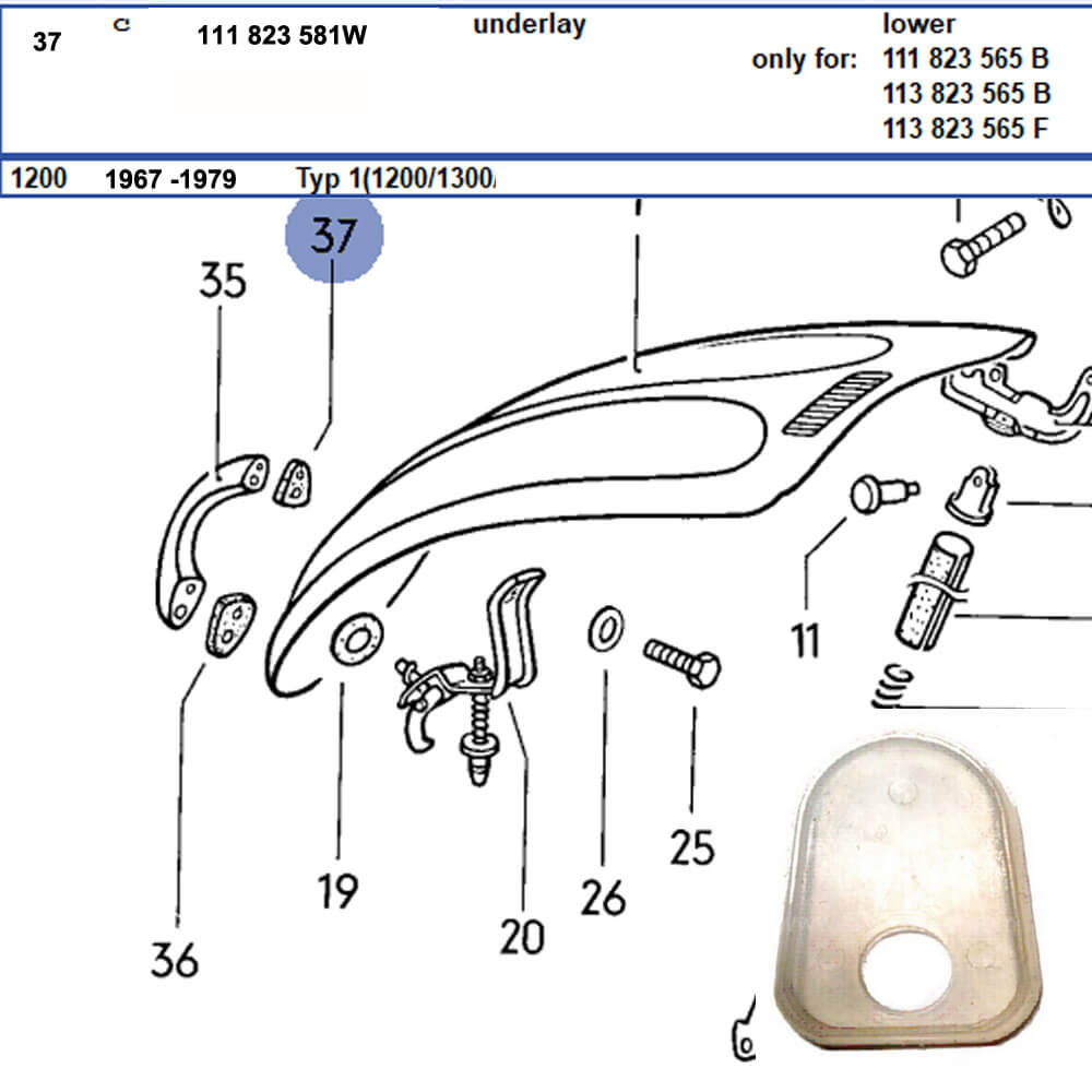 Lai Kam Wah Sdn. Bhd. Specialist in VW Aircooled Parts - 111823581W - Door Packing