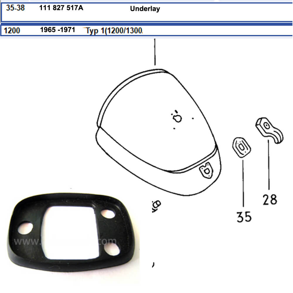 Lai Kam Wah Sdn. Bhd. Specialist in VW Aircooled Parts - 111827517A - Door Packing