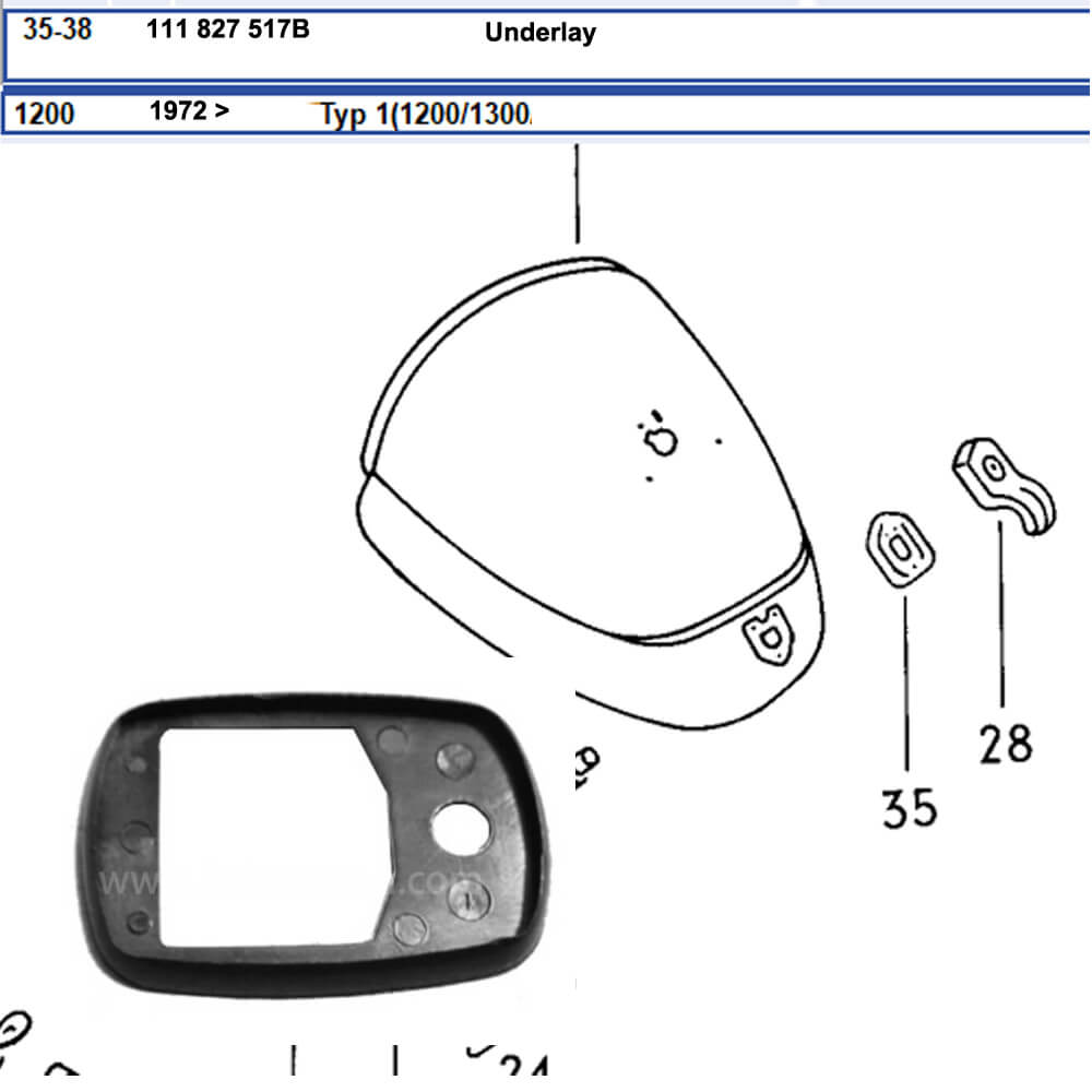 Lai Kam Wah Sdn. Bhd. Specialist in VW Aircooled Parts - 111827517B - Door Packing