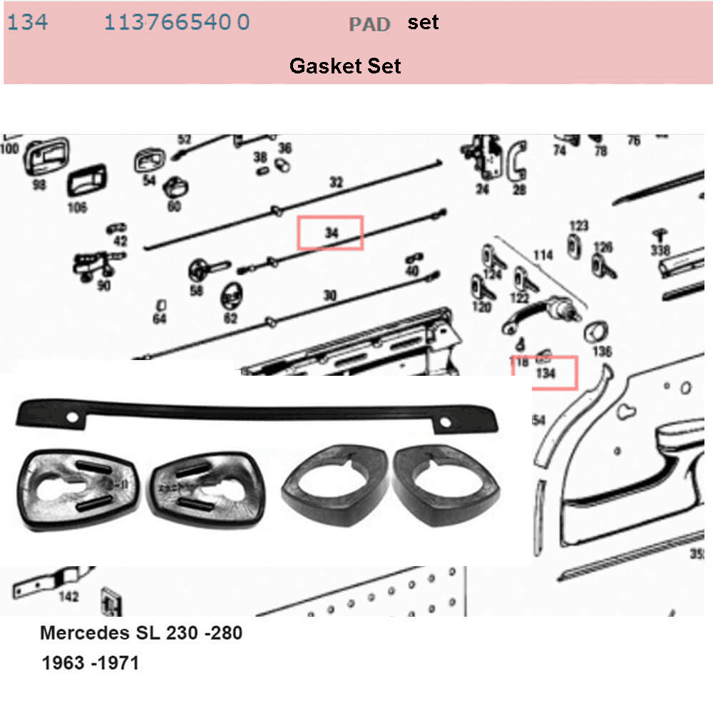 Lai Kam Wah Sdn. Bhd. Specialist in VW Aircooled Parts - 1137665400 - Door Handle Seal