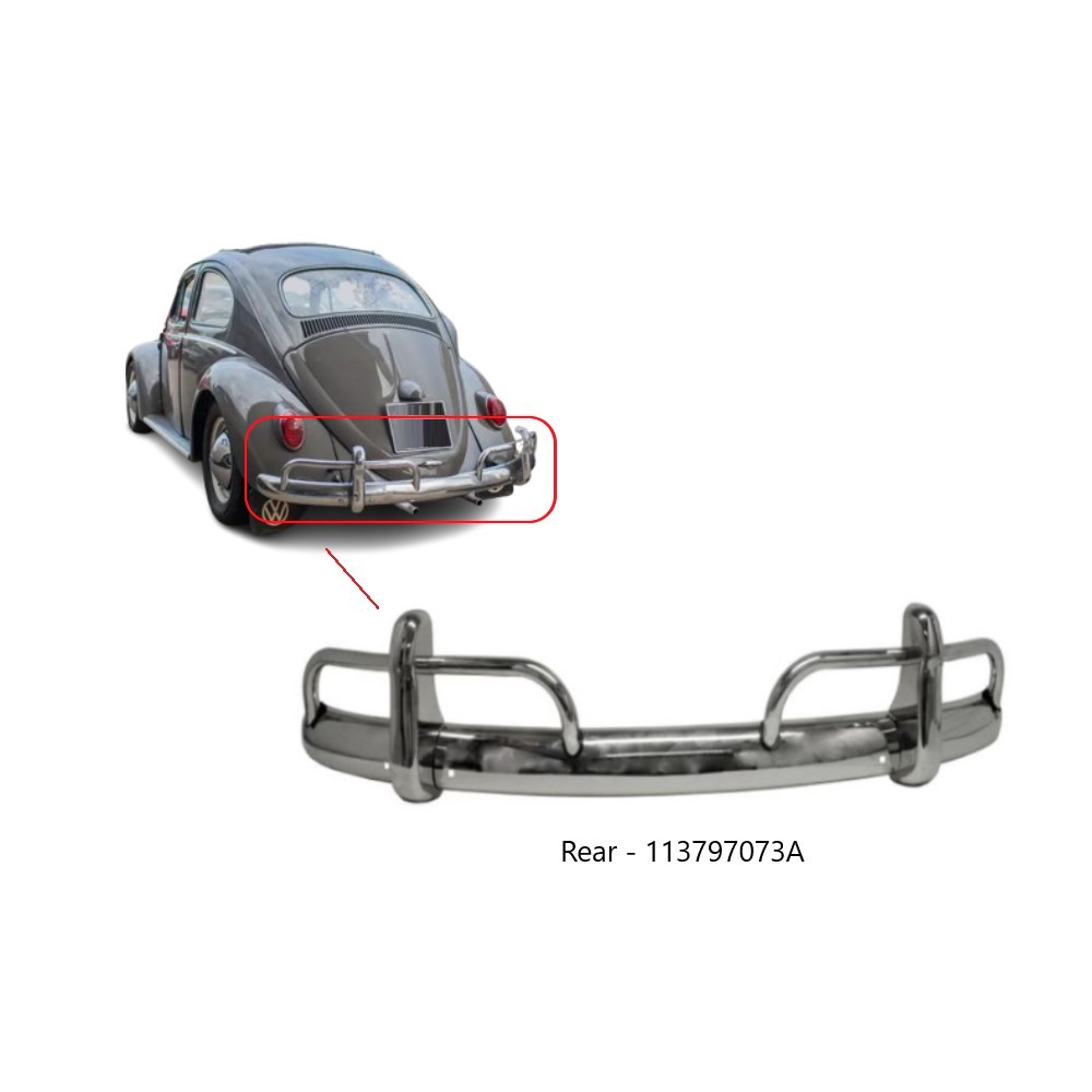 Lai Kam Wah Sdn. Bhd. Specialist in VW Aircooled Parts - 113797073B - Bumper Complete Assembly - Rear