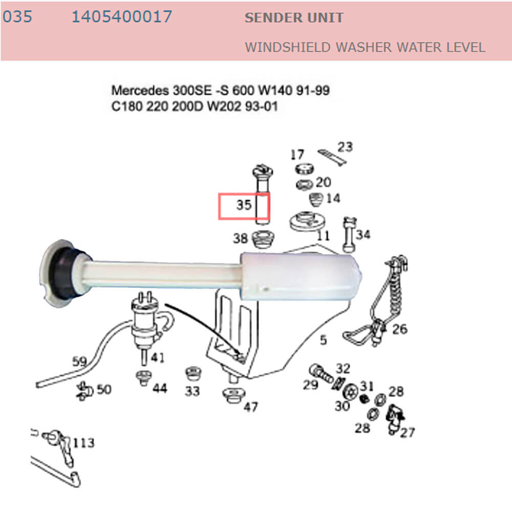 Lai Kam Wah Sdn. Bhd. Specialist in VW Aircooled Parts - 1405400017 - Washer Fluid Level Sender 