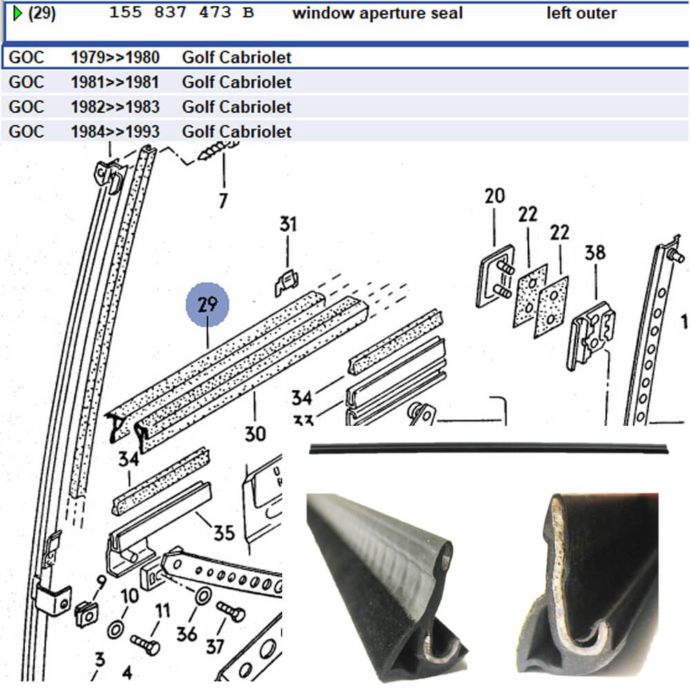 Lai Kam Wah Sdn. Bhd. Specialist in VW Aircooled Parts - 155837473B - Window Scraper