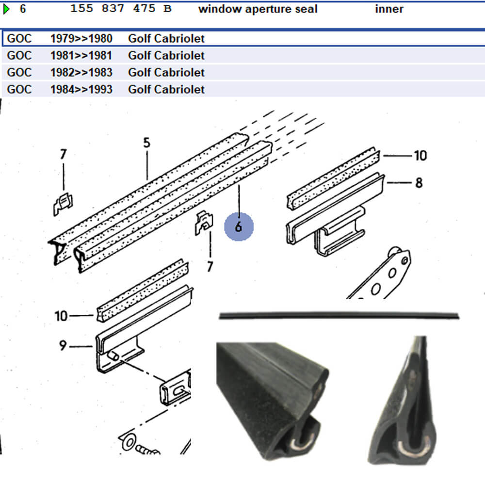 Lai Kam Wah Sdn. Bhd. Specialist in VW Aircooled Parts - 155837475B - Window Scraper