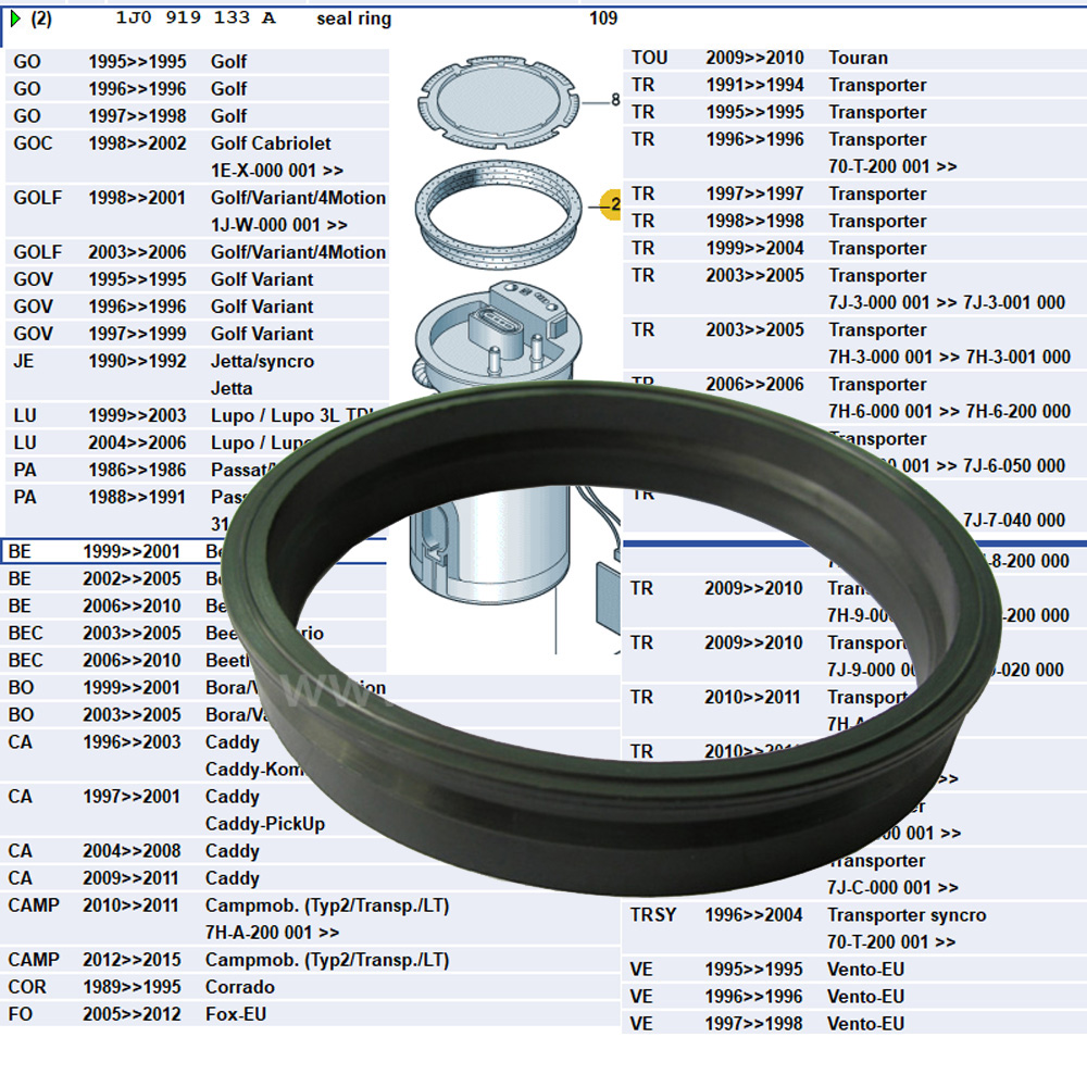 Lai Kam Wah Sdn. Bhd. Specialist in VW Aircooled Parts - 1J0919133A - Fuel Tank Seal