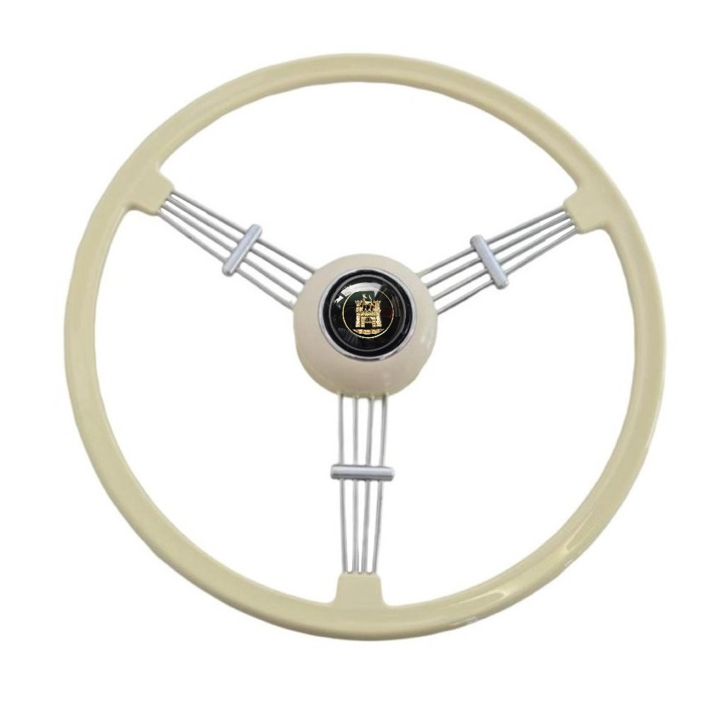 Lai Kam Wah Sdn. Bhd. Specialist in VW Aircooled Parts - 415615400BW-63 - BANJO STEERING WHEEL COMPLETE WITH 63MM BATWING HORN BUTTON