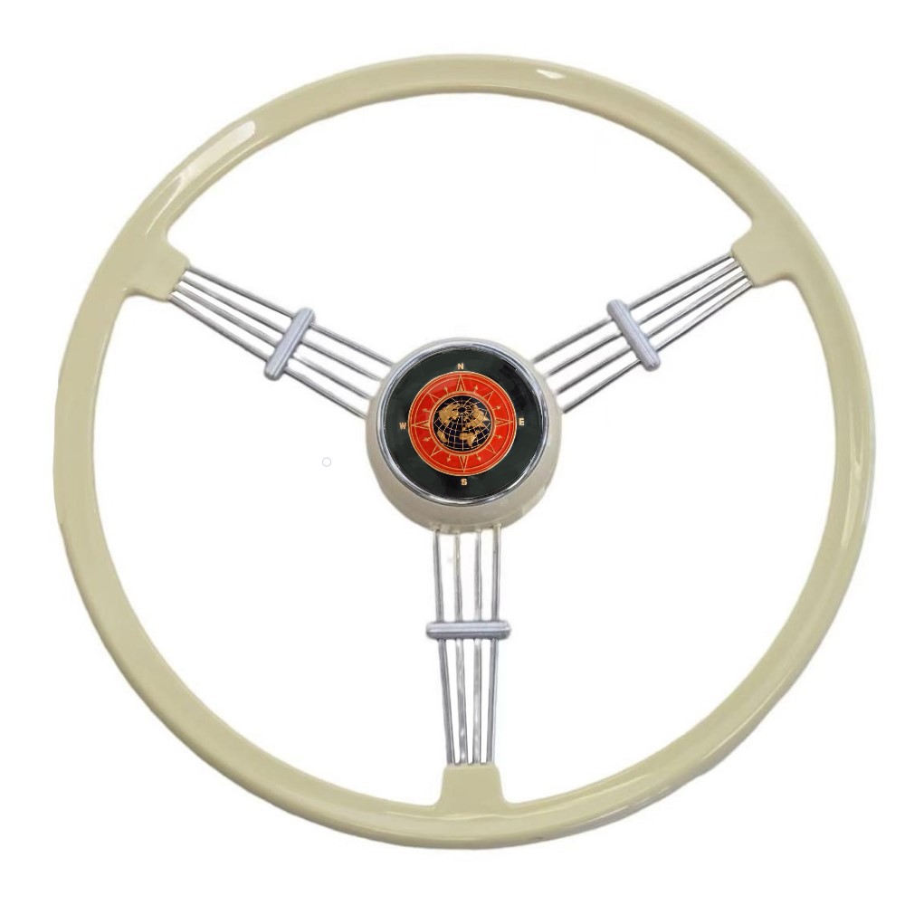 Lai Kam Wah Sdn. Bhd. Specialist in VW Aircooled Parts - 415651400BG - BANJO STEERING WHEEL COMPLETE WITH 82MM BLACK GLOBAL HORN BUTTON