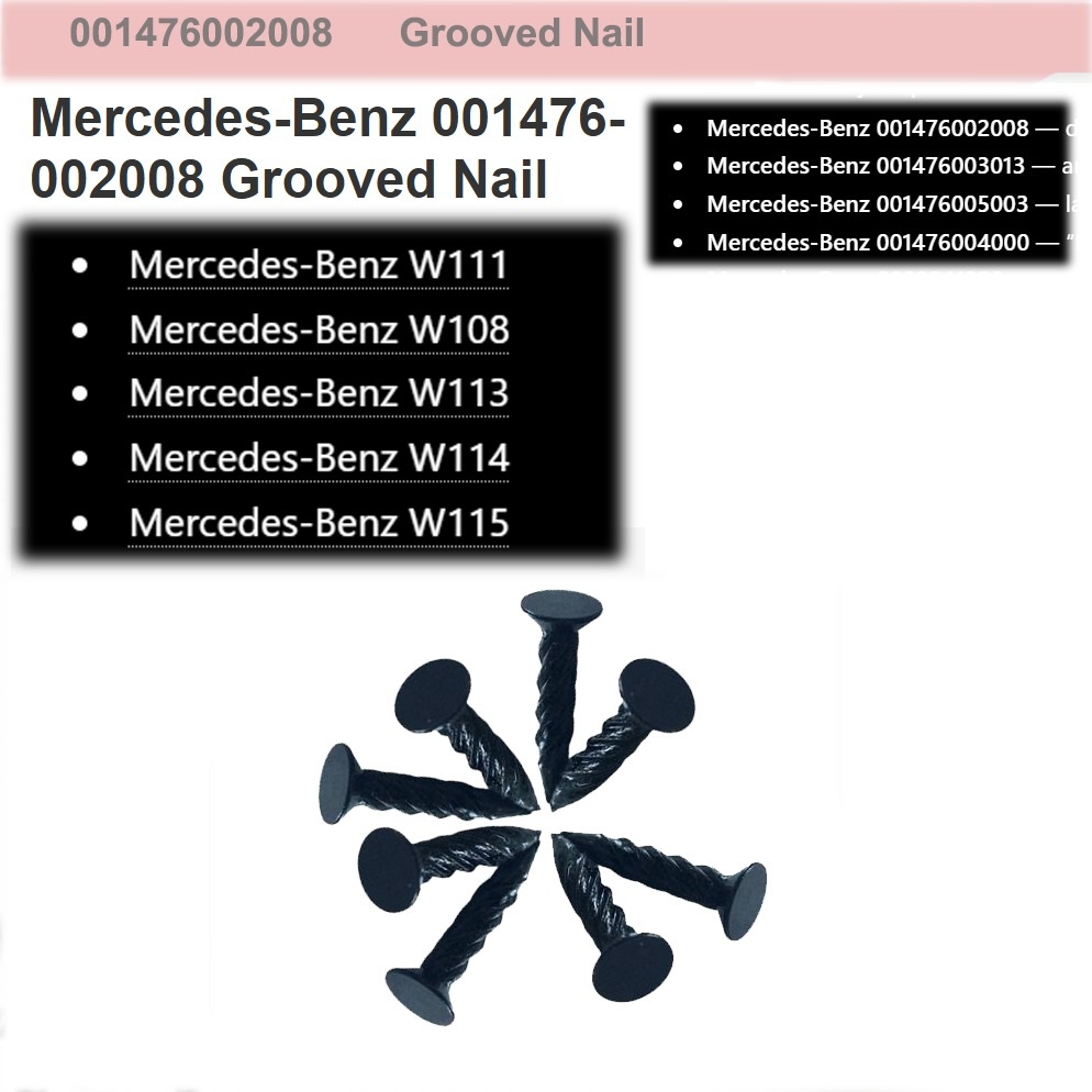 Lai Kam Wah Sdn. Bhd. Specialist in VW Aircooled Parts - 001476002008 - Grooved Nail