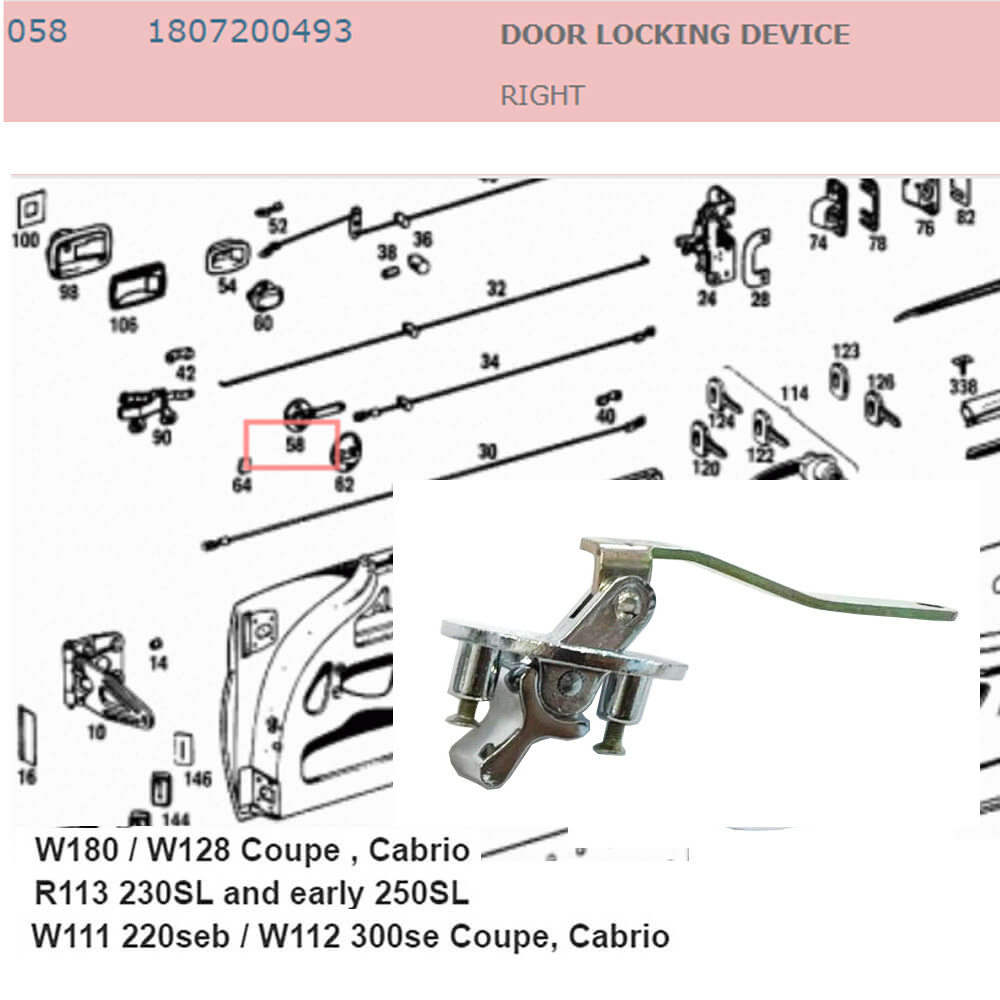 Lai Kam Wah Sdn. Bhd. Specialist in VW Aircooled Parts - 1807200493 - Door Locking Device - Right