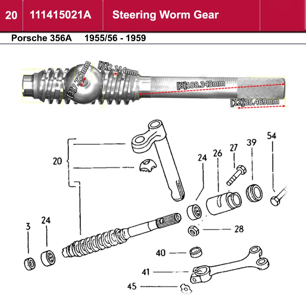 Lai Kam Wah Sdn. Bhd. Specialist in VW Aircooled Parts - 111415021A - Steering Worm Gear