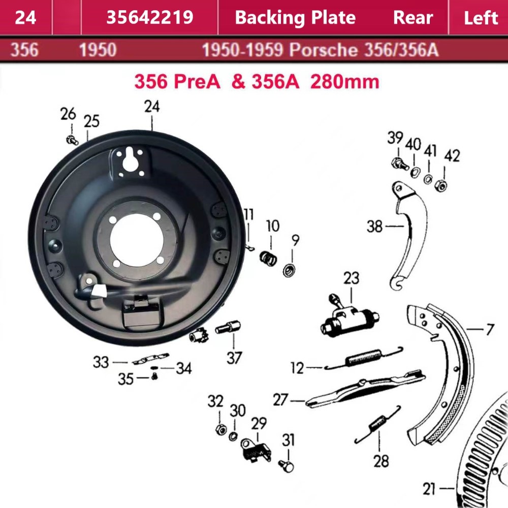 Lai Kam Wah Sdn. Bhd. Specialist in VW Aircooled Parts - 35642219 - Backing Plate Rear - Left