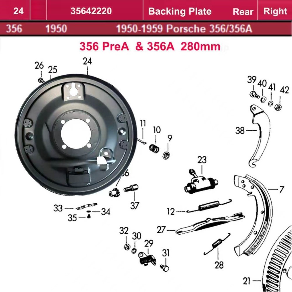 Lai Kam Wah Sdn. Bhd. Specialist in VW Aircooled Parts - 35642220 - Backing Plate Rear - Right