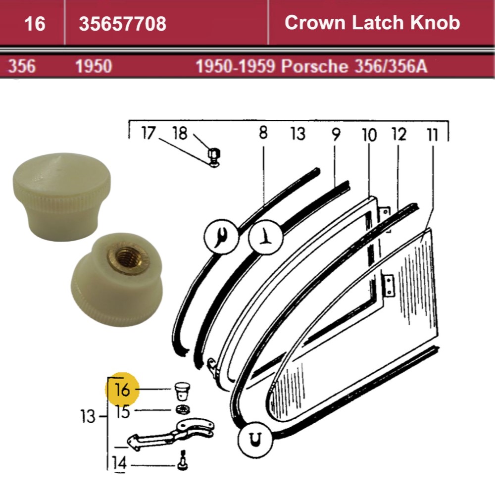 Lai Kam Wah Sdn. Bhd. Specialist in VW Aircooled Parts - 35657708 - Crown Latch Knob