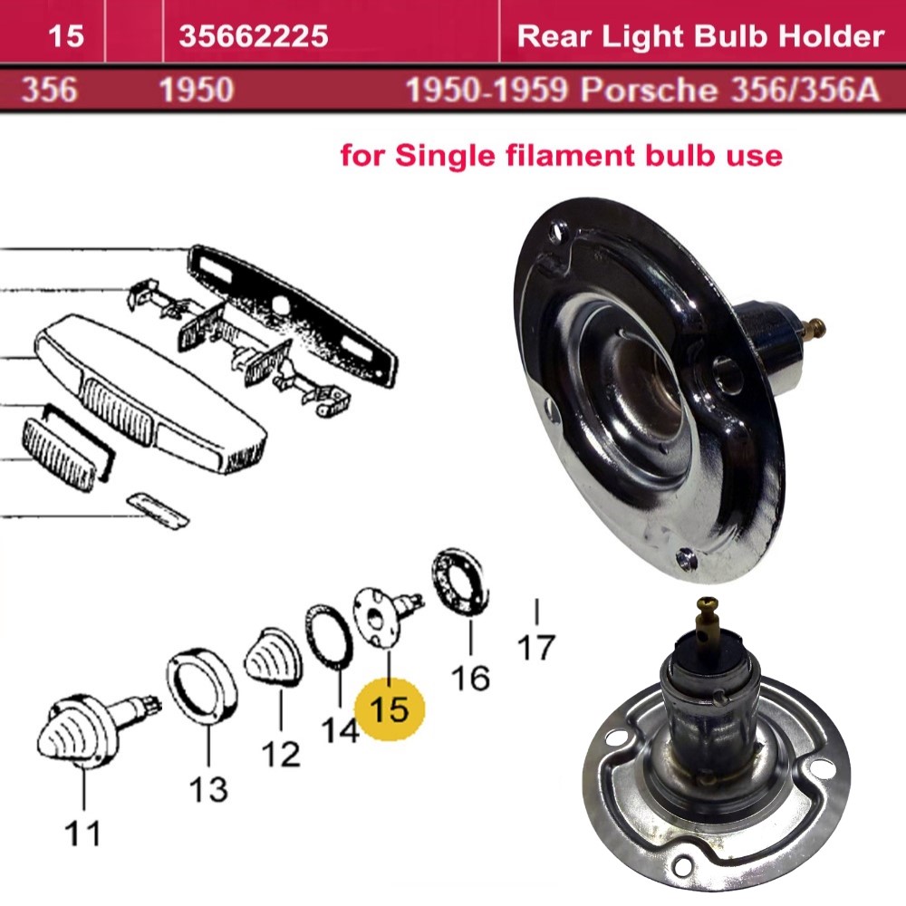 Lai Kam Wah Sdn. Bhd. Specialist in VW Aircooled Parts - 35662225 - Rear Light Bulb Holder