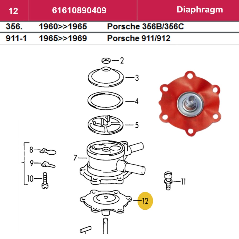 Lai Kam Wah Sdn. Bhd. Specialist in VW Aircooled Parts - 61610890409 - Diaphragm