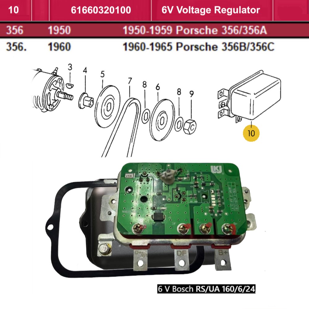 Lai Kam Wah Sdn. Bhd. Specialist in VW Aircooled Parts - 61660320100 - 6V Voltage Regulator