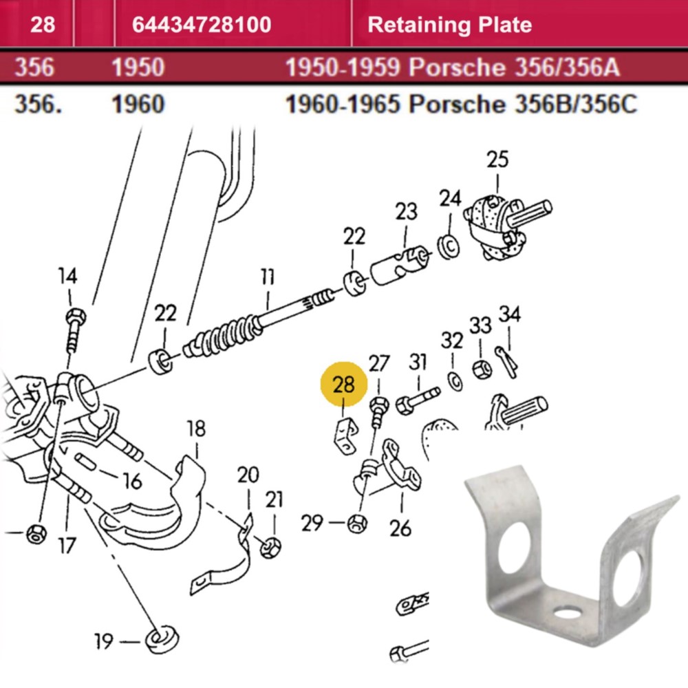 Lai Kam Wah Sdn. Bhd. Specialist in VW Aircooled Parts - 64434728100 - Retaining Plate