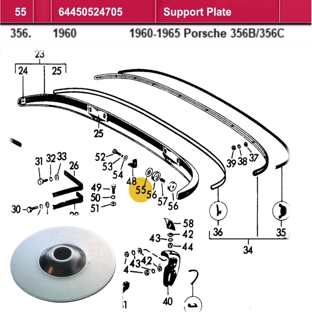Lai Kam Wah Sdn. Bhd. Specialist in VW Aircooled Parts - 64450524705 - Support Plate
