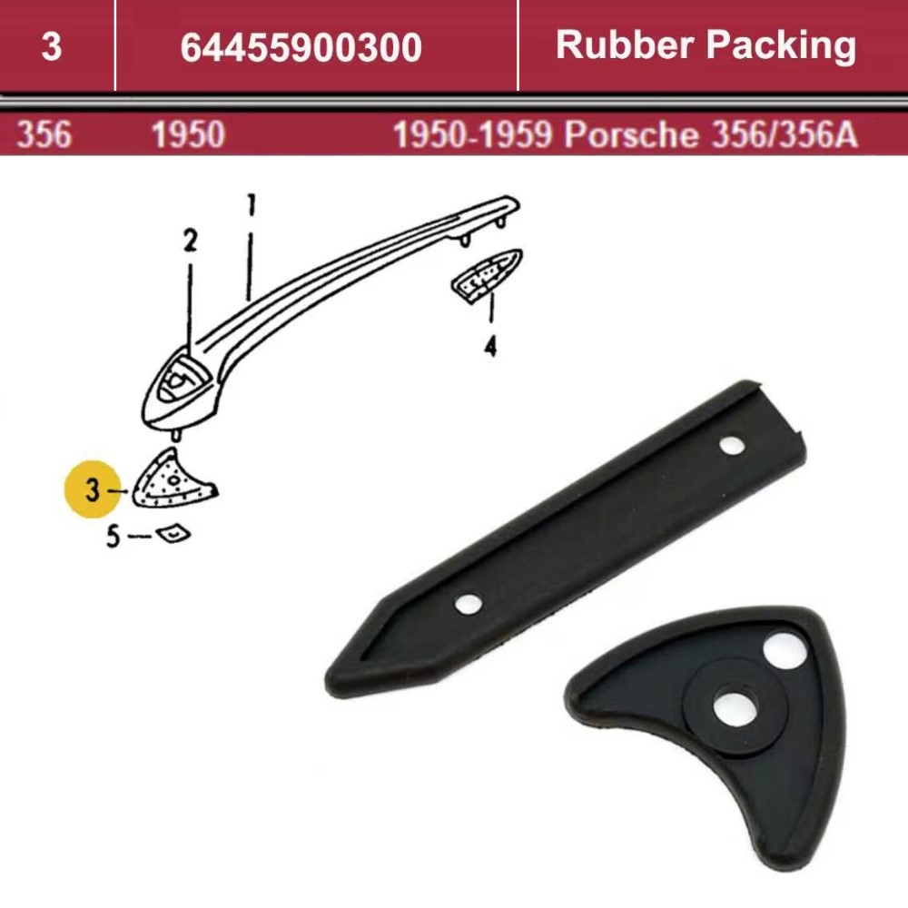 Lai Kam Wah Sdn. Bhd. Specialist in VW Aircooled Parts - 64455900300 - Front Bonnet Handle Base Gasket Set
