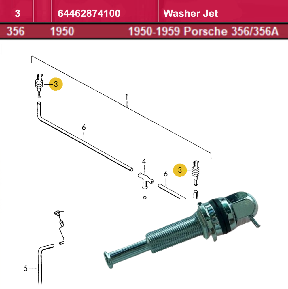 Lai Kam Wah Sdn. Bhd. Specialist in VW Aircooled Parts - 64462874100 - Washer Jet