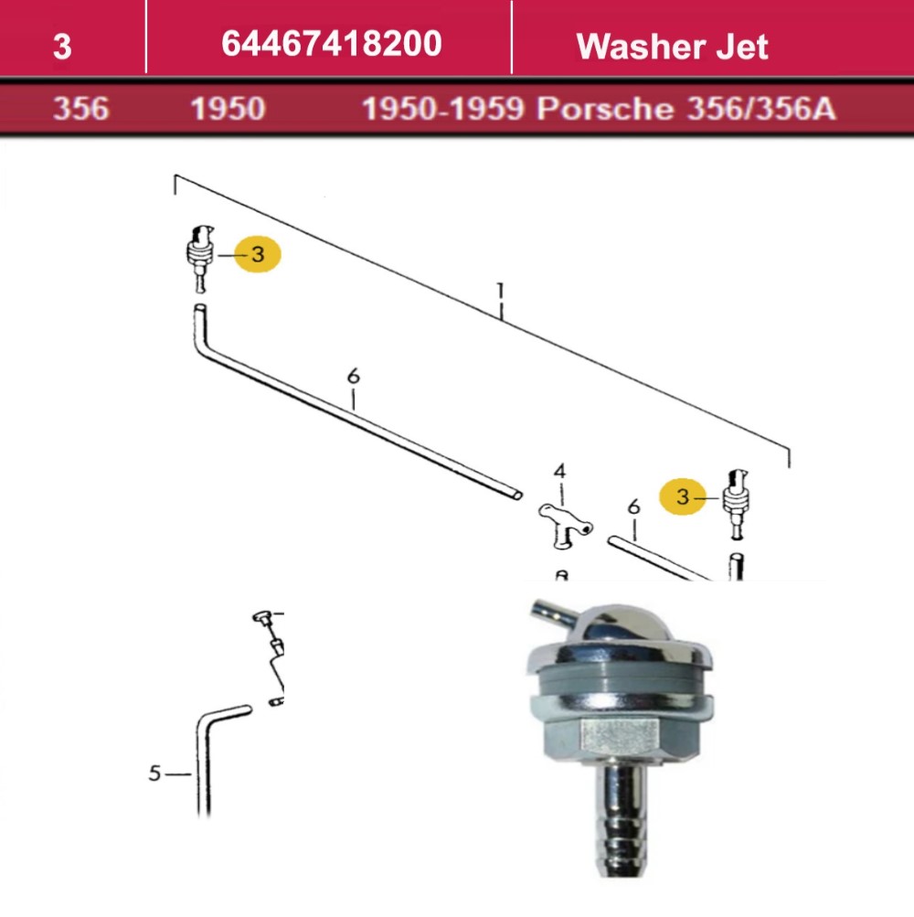 Lai Kam Wah Sdn. Bhd. Specialist in VW Aircooled Parts - 64467418200 - Washer jet
