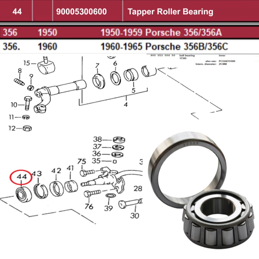 Lai Kam Wah Sdn. Bhd. Specialist in VW Aircooled Parts - 90005300600 - Tapper Roller Bearing - 60MM
