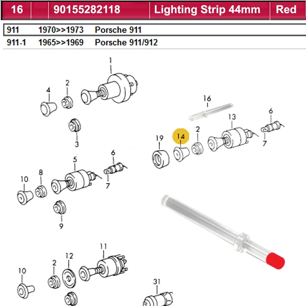Lai Kam Wah Sdn. Bhd. Specialist in VW Aircooled Parts - 90155282118 - Light Strip - 44MM