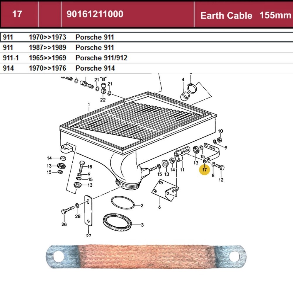 Lai Kam Wah Sdn. Bhd. Specialist in VW Aircooled Parts - 90161211000 - Earth Cable - 155MM