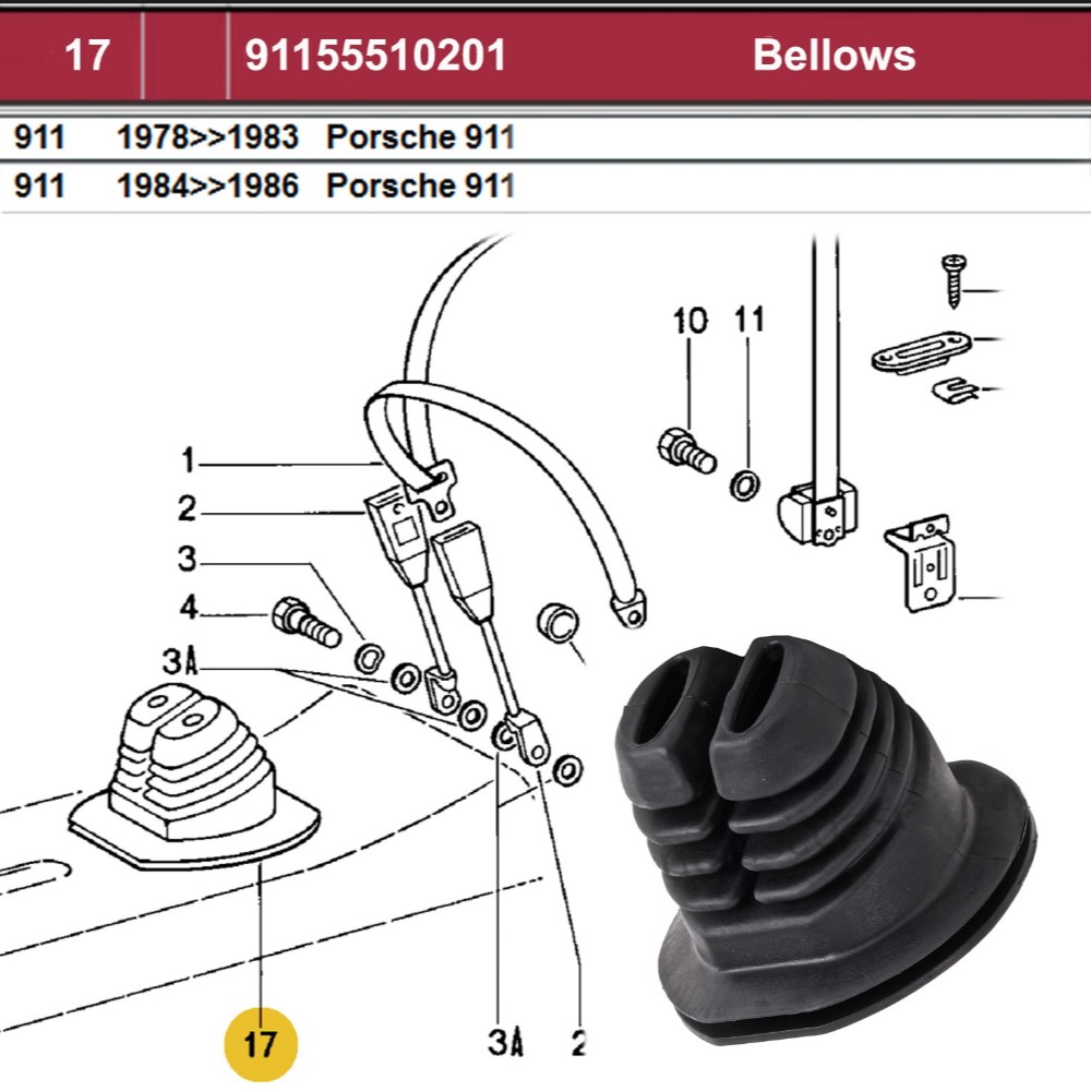 Lai Kam Wah Sdn. Bhd. Specialist in VW Aircooled Parts - 91155510201 - Bellows