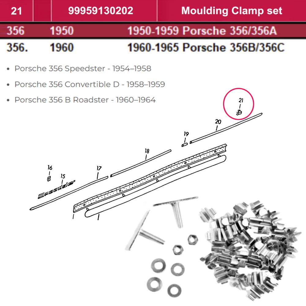Lai Kam Wah Sdn. Bhd. Specialist in VW Aircooled Parts - 99959130202 - Moulding Clamp Set