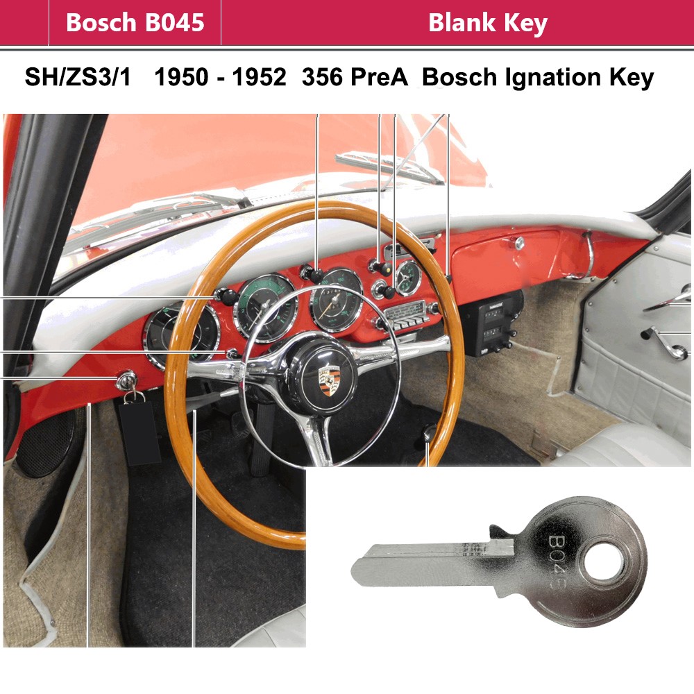 Lai Kam Wah Sdn. Bhd. Specialist in VW Aircooled Parts - Bosch B045 - Blank Key - SH/ZS3/1