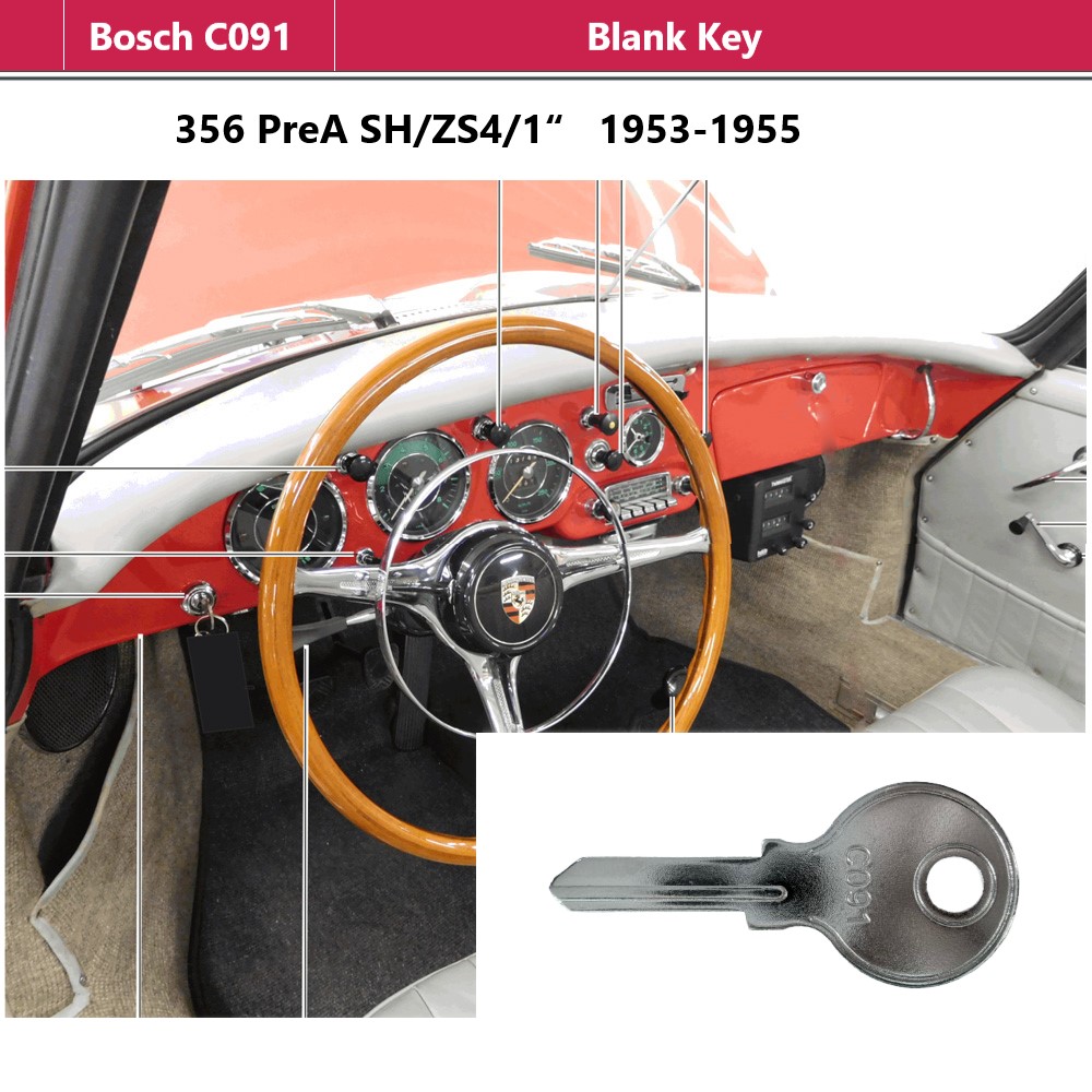 Lai Kam Wah Sdn. Bhd. Specialist in VW Aircooled Parts - Bosch C091 - Blank Key - SH/ZS4/1