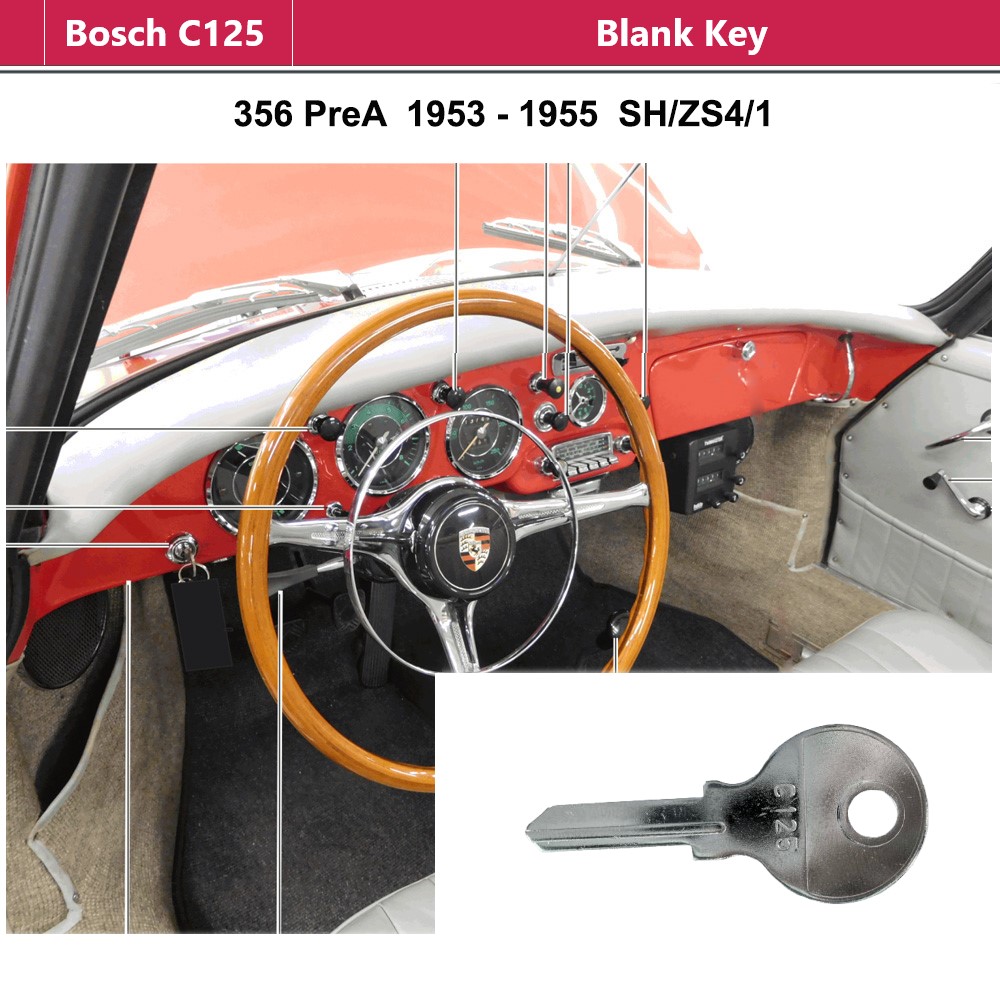 Lai Kam Wah Sdn. Bhd. Specialist in VW Aircooled Parts - Bosch C125 - Blank Key - SH/ZS4/1