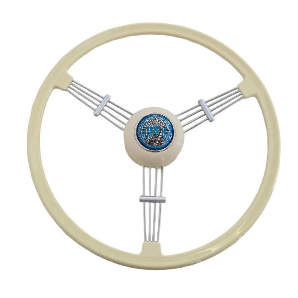 Lai Kam Wah Sdn. Bhd. Specialist in VW Aircooled Parts - 415651400SM-63 - BANJO STEERING WHEEL COMPLETE WITH 63MM SUN & MOON HORN BUTTON