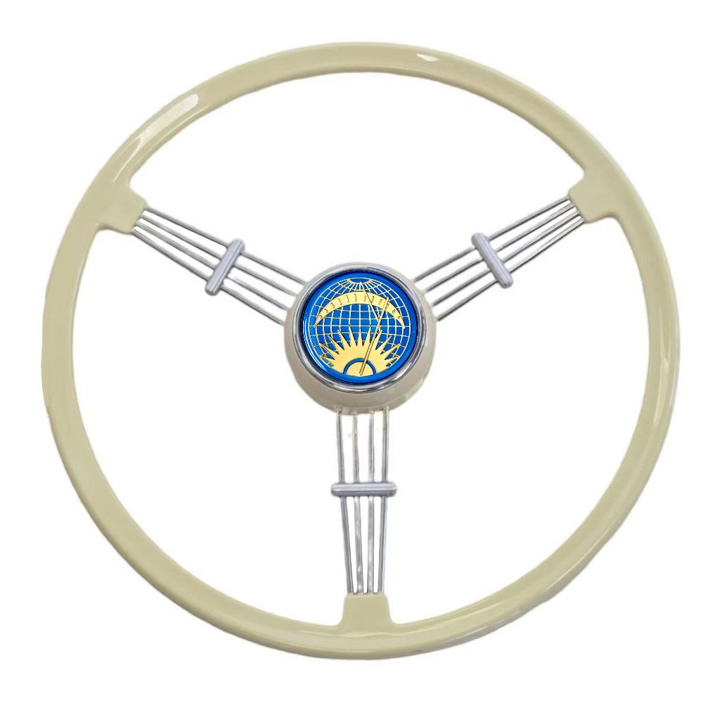 Lai Kam Wah Sdn. Bhd. Specialist in VW Aircooled Parts - 415651400SM - BANJO STEERING WHEEL COMPLETE WITH 82MM SUN & MOON HORN BUTTON