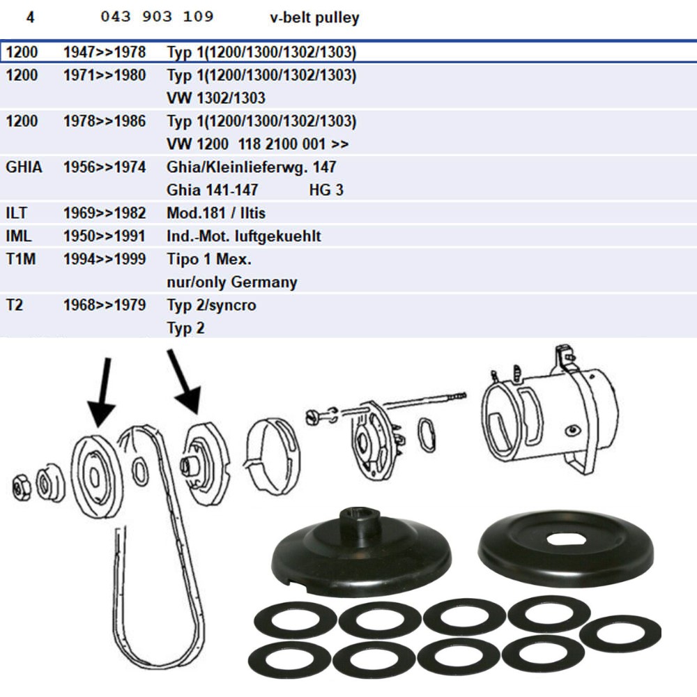 Lai Kam Wah Sdn. Bhd. Specialist in VW Aircooled Parts - 043903109 - Alternator Pulley - 12 Volt