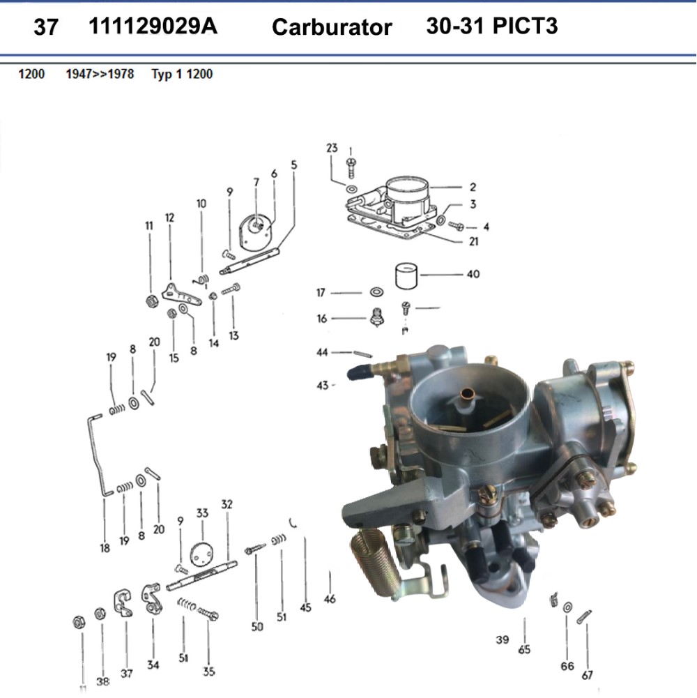 Lai Kam Wah Sdn. Bhd. Specialist in VW Aircooled Parts - 111129029A - Carburator 30-31 PICT3